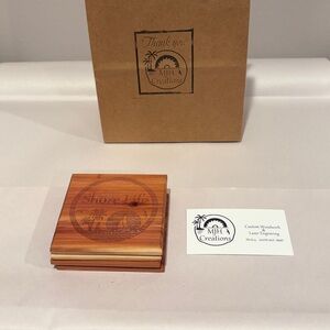 Handmade Shore Life - Set of 4 Red Cedar Wooden Coasters